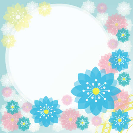 Colorful flower scrapbooking and notepad for everyone to use. のイラスト素材