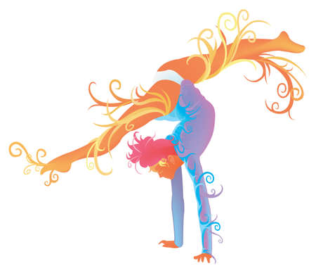Gymnastic performer with abstract and fantasy concept, create by vectorのイラスト素材
