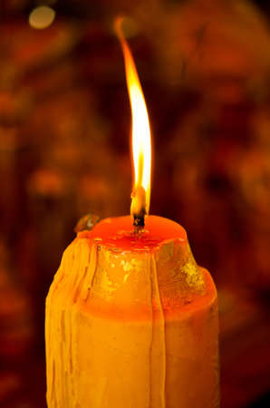Light of candle in the dark roomの写真素材
