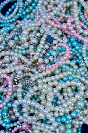 Pile of Pearl Bracelets in Thai marketの写真素材