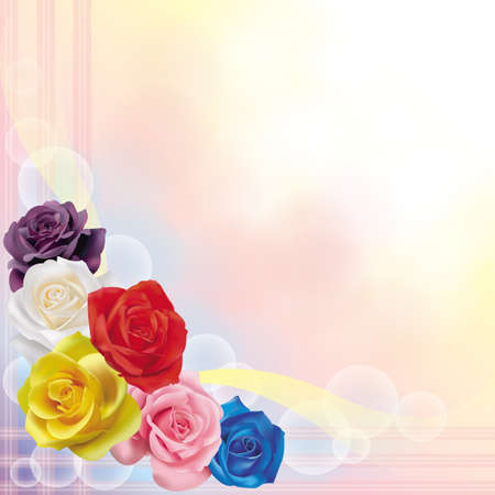 Colorful roses background, create by vectorのイラスト素材