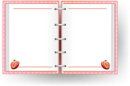 Pink diary with no line and strawberry pattern, create by vectorのイラスト素材