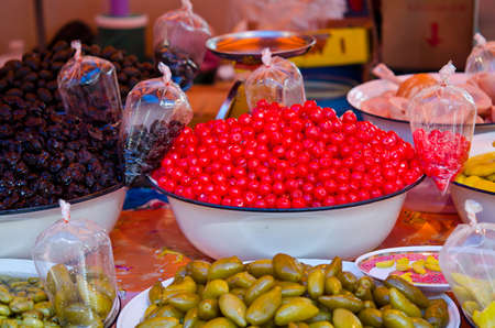Preserve Fruit on Sale in Thai open marketの写真素材