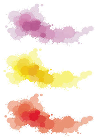 3 splatter color setのイラスト素材