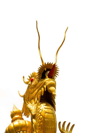 Chinese Dragon is thrusting the heaven on white backgroundの写真素材