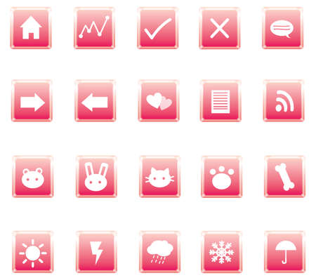 Various Icon Collection in pink styleのイラスト素材