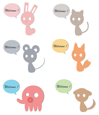 Carboard animals use for welcoming graphics, create by vectorのイラスト素材