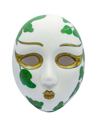 Ancient Opera Mask on white Backgroundの写真素材