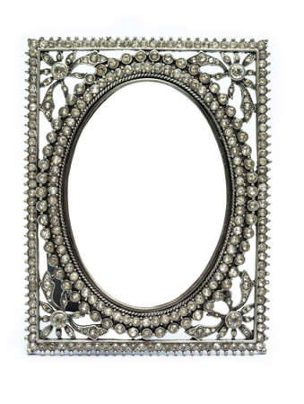 Ancient picture frame made odf jewel and silverの写真素材