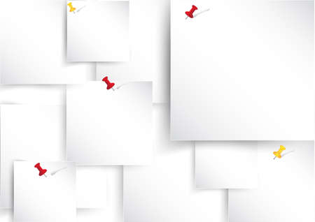 White paper board pined on wall.のイラスト素材