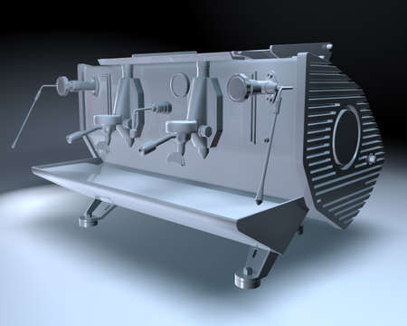Coffee maker machine in 3D art.の写真素材