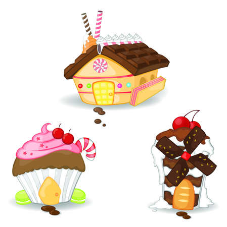 Candy houses collection set 1 のイラスト素材