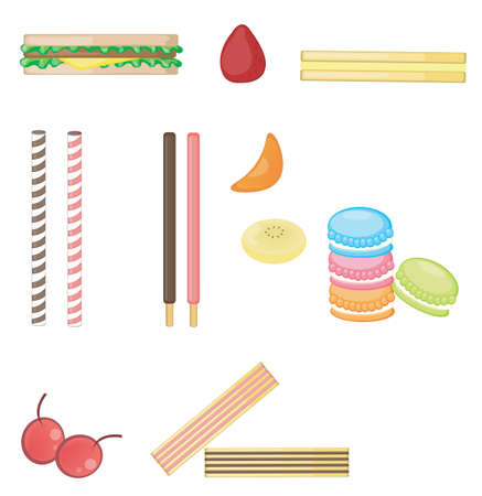 Various food collection setのイラスト素材
