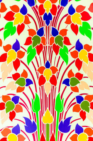 Colorful flower background using Thai-art styleの写真素材