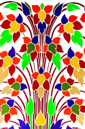 Colorful flower background using Thai-art styleの写真素材