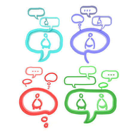 Each person have their own view and identity which creates social network via gossip and referral to spread wider and wider. This idea is represent through 3D symbol.の写真素材