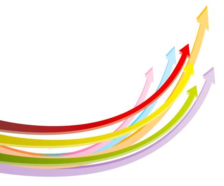 Colorful arrows in white background, create by vectorのイラスト素材