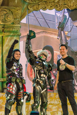 BANGKOK, THAILAND - MAY 25: Winner of the Oishi World Cosplay Fantastic 7 Metal Gear Rising will performing in Japan in Oishi World Cosplay Fantastic 7 on May 25, 2013. The winner team dress as Metal Gear Rising character.のeditorial素材