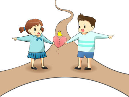 When a lover is on different path, will it destroy their relationship? create by vectorのイラスト素材