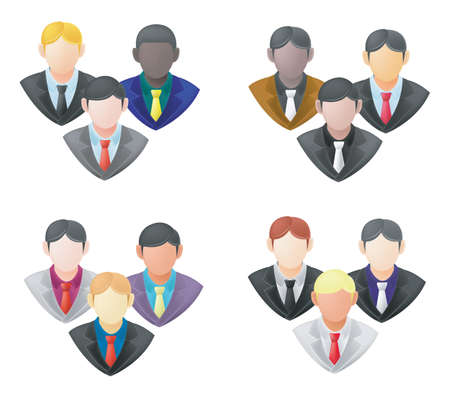 Set of businessman icon in groupのイラスト素材