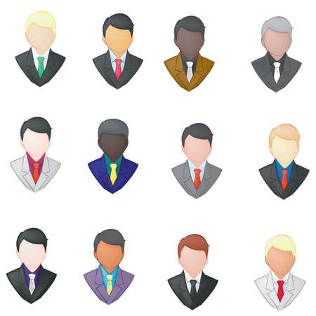 Set of businessman icon  pencil line のイラスト素材