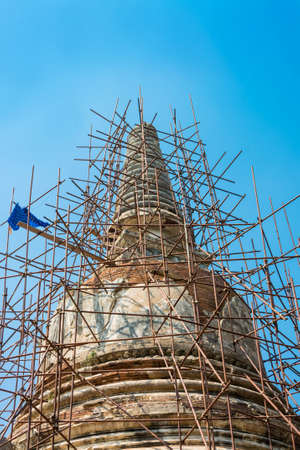 Ancient pagoda of Ayuttaya, Thailand  It is over 300 years old and in maintenance の写真素材