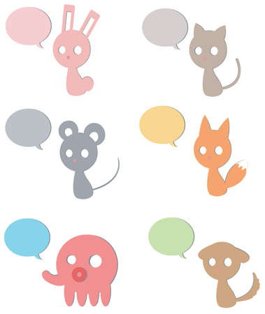 Cardboard Animals icon collection setのイラスト素材