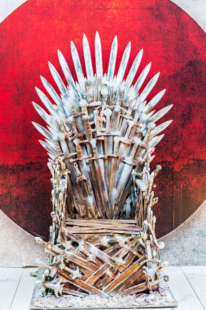 The throne of a warlord king in fantasy style  in outdoor の写真素材