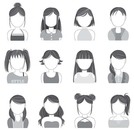 Silhouette women makeup and fashion icon collection set , create by vectorのイラスト素材