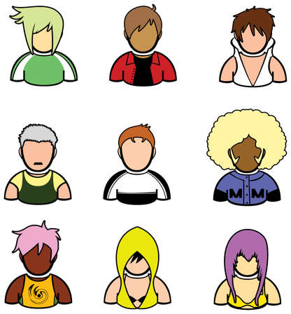 Wrestler and punk style icon set.のイラスト素材