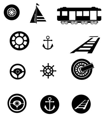 Transportation silhouette icon set, create by vectorのイラスト素材