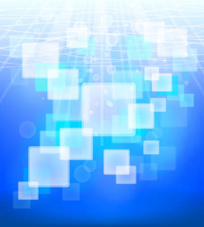 Blue digital sqaure background in futuristic style, create by vectorのイラスト素材