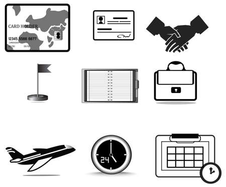 Silhouette business trip icon collection set, create by vectorのイラスト素材