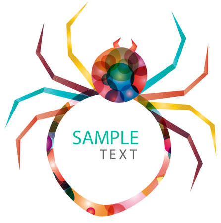 Colorful spider badge, create by vectorのイラスト素材