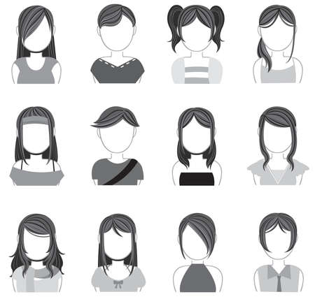 Silhouette women makeup and fashion icon collection set 2, create by vectorのイラスト素材