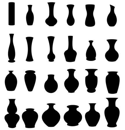 Set of silhouette vases and bottles icon, create by vectorのイラスト素材
