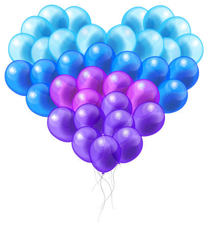 Colorful balloon in heart shape with isolatedのイラスト素材