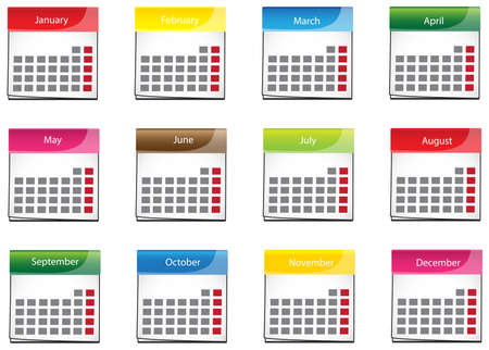 Colorful calender icon collection set のイラスト素材