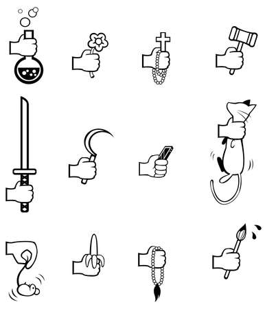 Hand holding different things icon set, create by vectorのイラスト素材