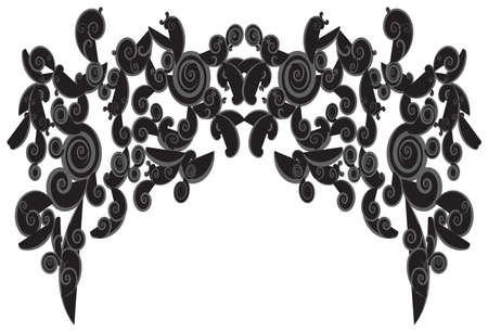 Silhouette curly frame shapes use for background decorations, create by vector.のイラスト素材