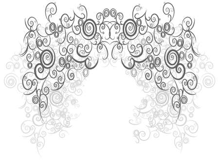 Silhouette curly frame shapes use for background decorations, create by vector.のイラスト素材