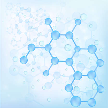 Blue molecule bond background, create by vectorのイラスト素材