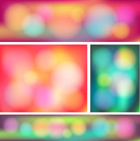 Colorful abstract bokeh banner collection set, create by vectorのイラスト素材
