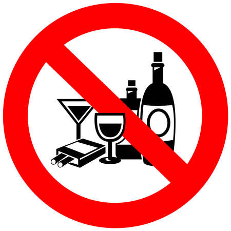 No alcohol and smoking sign, create by vectorのイラスト素材