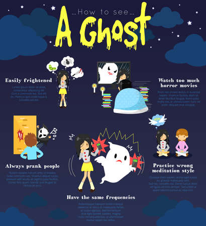 How to see a ghost infographic template design with sample edible text layout create by vectorのイラスト素材