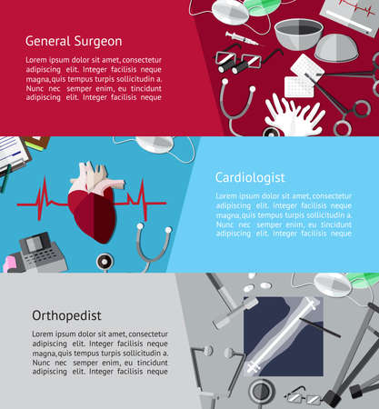 Type of specialist physicians doctor such as general surgeonのイラスト素材