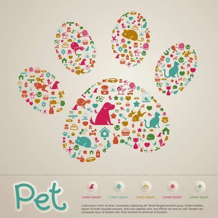 Cute creative animal and pet shop infographic のイラスト素材