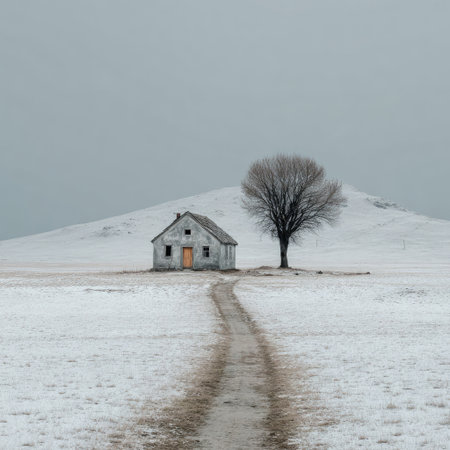 Minimalist style, a small wooden house in the snow, simple background, pure white, high-definition photography. --chaos 30 --stylize 750 --v 7 Job ID: 0688f8b0-3c05-41b2-a820-d3e8a9979505の素材
