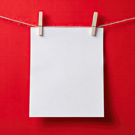 A blank white square canvas hanging on a red wall in an empty room, creating a visually striking contrast and symbolizing the potential for creative expression or artistic expression. The simplicity of the composition is highlighted by the stark color palette, making it ideal as a mockup for artwork. This scene could be used to showcase art pieces, design elements, or graphic content against a contrasting background. --chaos 40 --v 7 Job ID: 9b02c62a-b812-4fe4-ada9-f10c0e9033c6の素材