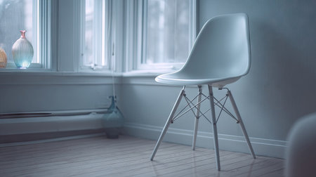 Light-filled room, single white chairの素材